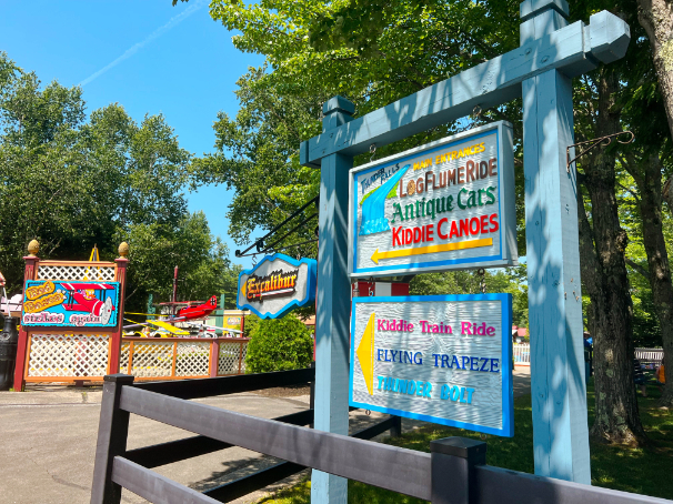 sign with funtown ride names